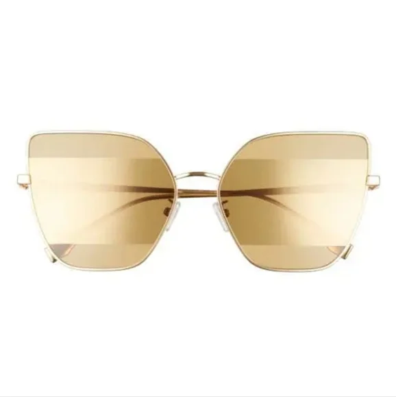 Fendi Stripes 61mm Cat Eye Sunglasses In Endura Gold/Brown Mirror Fendi FF 60mm Cat Eye Sunglasse In Shiny | Mercari main image 2
